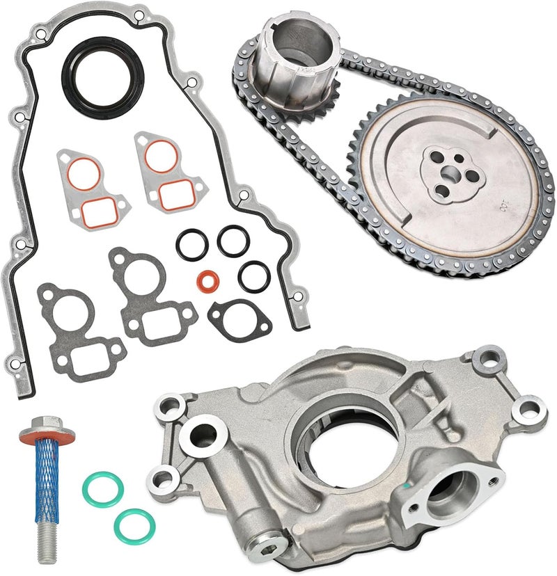 CHARMKER LS High Volume Oil Pump Timing Chain Kit w/Gaskets M295HV Fit for Chevy GM 4.8L 5.3L 5.7L 6.0L LS1 LS2 LS3 L96 LM7 LR4 LQ4 Gen 3 4 V8 Engine 1997-2013 - Image 1